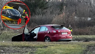 Groźny wypadek na Dolnym Śląsku. Lądował śmigłowiec LPR