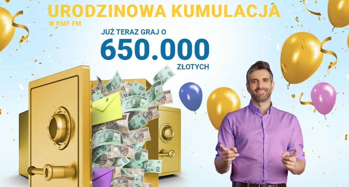 650 tysięcy złotych trafi do naszej słuchaczki Ewy. To główna wygrana w urodzinowej kumulacji RMF FM.
