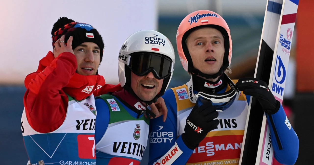 Kamil Stoch, Piotr Żyła i Dawid Kubacki