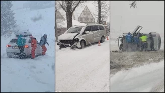 Atak zimy na Podhalu. Seria wypadków i kolizji