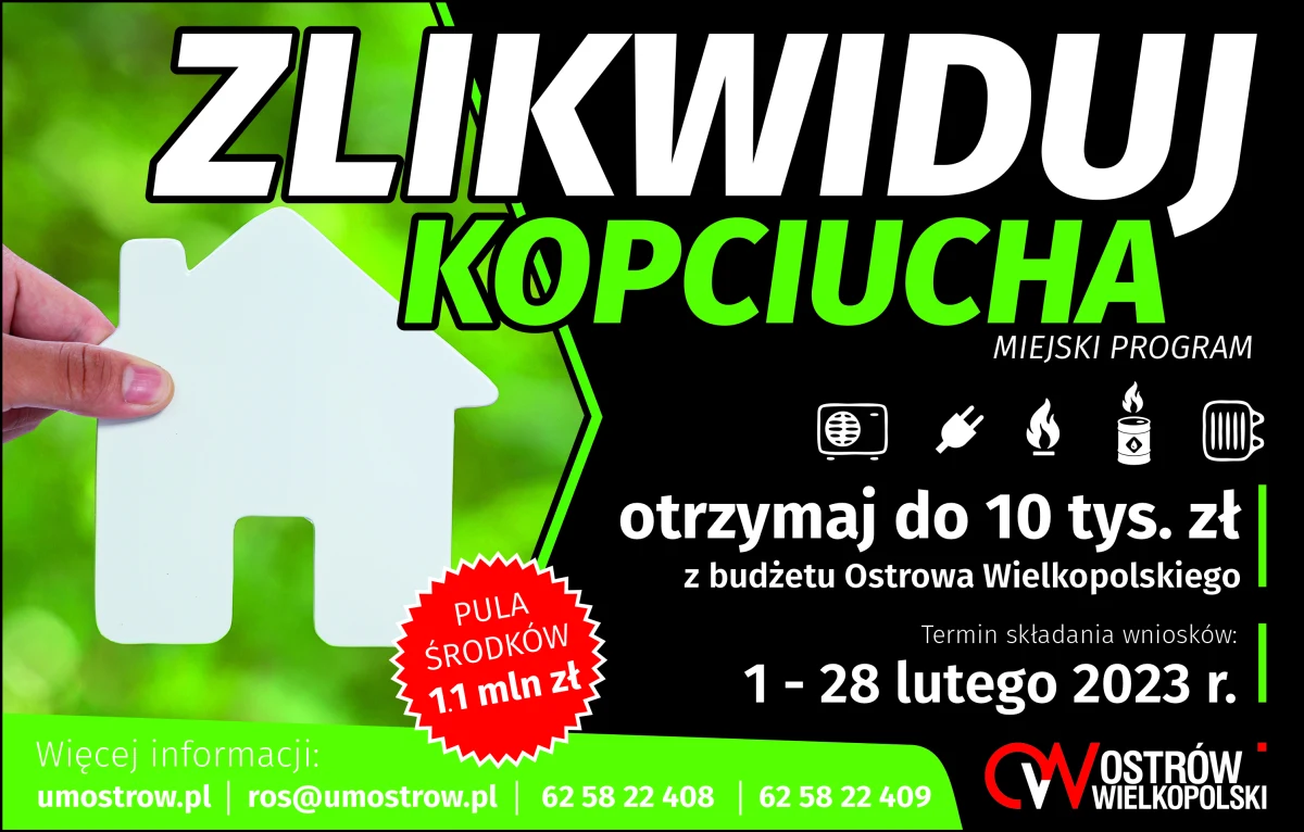 Ponad milion złotych przeznaczy w tym roku Ostrów Wielkopolski na wymianę starych pieców węglowych na ekologiczne źródła ciepła. Nabór wniosków od mieszkańców ruszy 1 lutego i będzie trwał przez cały miesiąc. 


