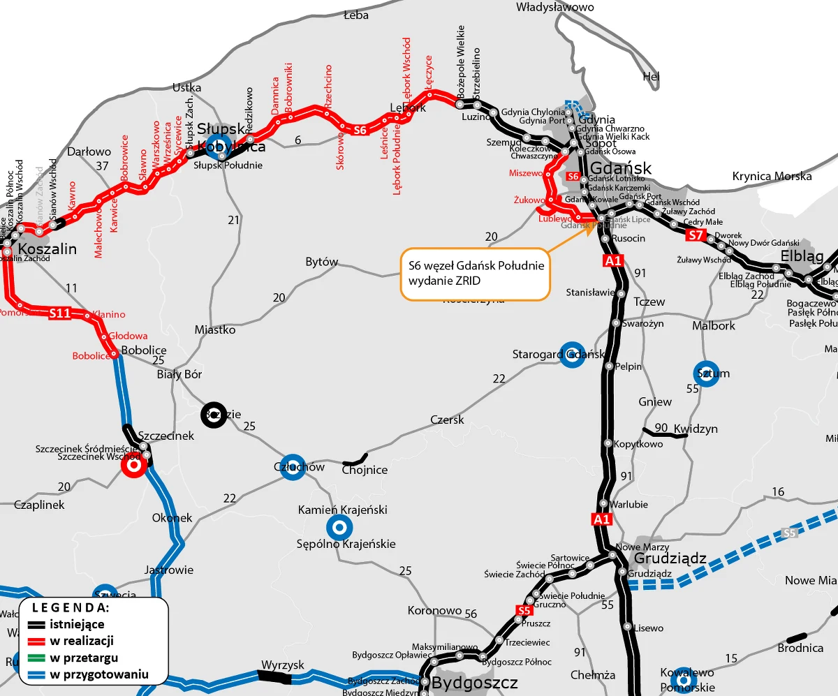 Wojewoda pomorski wydał zezwolenie (ZRID) na rozbudowę węzła Gdańsk Południe, gdzie Obwodnica Metropolii Trójmiejskiej połączy się z Obwodnicą Trójmiasta i Południową Obwodnicą Gdańska.

