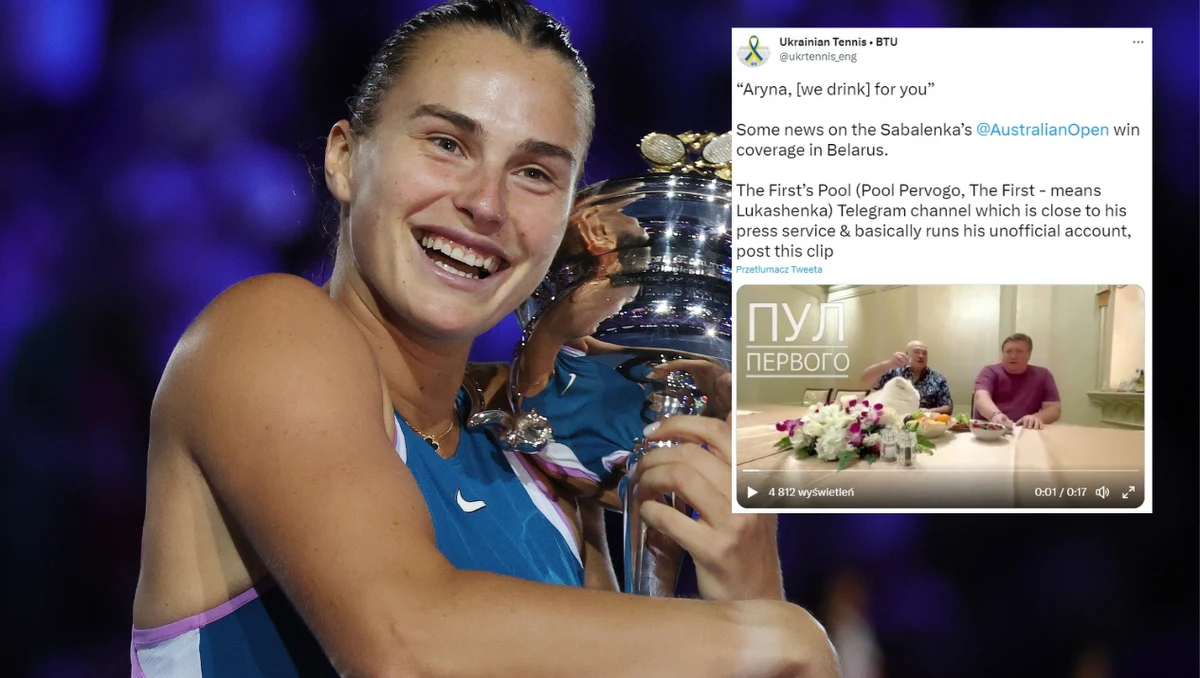 Alaksandr Łukaszenka pogratulował Arynie Sabalence zwycięstwa w Australian Open. Białoruski dyktator na opublikowanym w sieci nagraniu wypił kieliszek wódki za zdrowie zawodniczki.