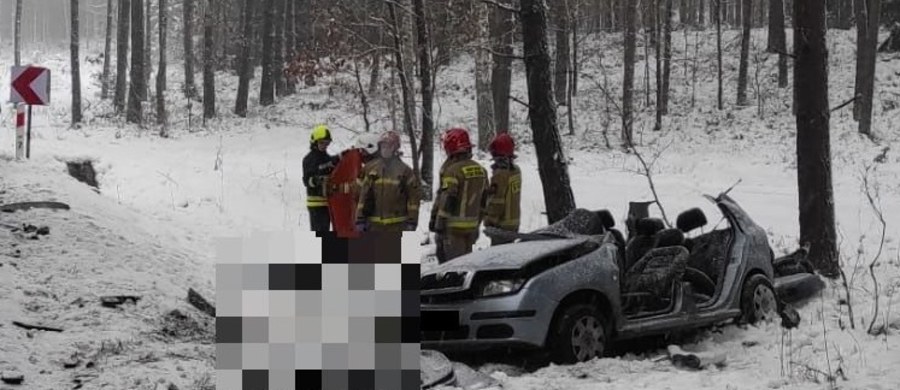 38-letnia kobieta i 43-letni mężczyzna zginęli w wypadku na drodze krajowej nr 58 między Olsztynkiem a Jedwabnem w Warmińsko-Mazurskiem. Do tragicznego zdarzenia doszło, gdy 38-letnia kierująca na zakręcie drogi wpadła w poślizg i uderzyła w jadącą z naprzeciwka ciężarówkę.