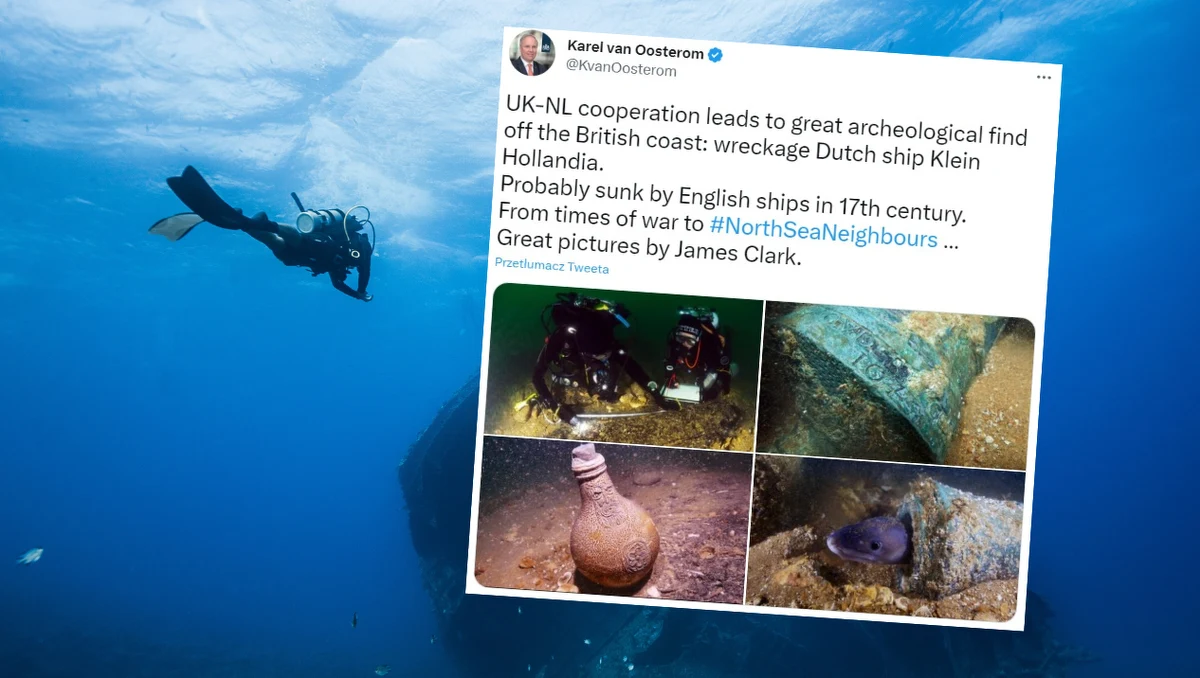 XVII-wieczny wrak statku u wybrzeży Anglii zidentyfikowany. Nazywał się Klein Hollandia i dotychczas był tylko zbiorem szczątków na dnie morza. 