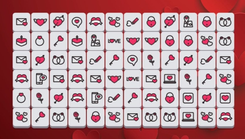 Gra online za darmo Valentine Mahjong to zabawna i ekscytująca gra typu Mahjong z dodatkowymi porcjami miłości! Użyj swoich umiejętności, strategii i szczęścia, aby ukończyć grę! Istnieje kilka przydatnych funkcji, które pomogą Ci ją ukończyć w wyznaczonym casie.