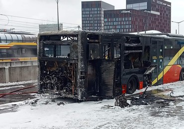 Pożar autobusu miejskiego w Łodzi