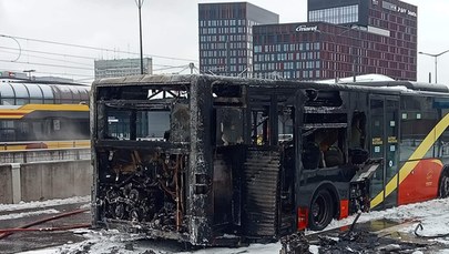 Pożar autobusu miejskiego w Łodzi