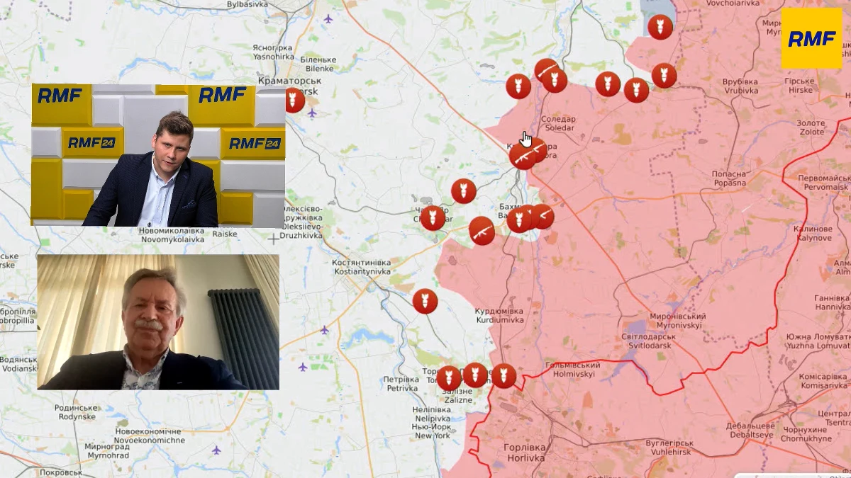 "Według mojej oceny, dostawy techniki, sprzętu bojowego i amunicji są z Zachodu opóźnione o co najmniej pół roku" - powiedział gość Rzutu na mapę w RMF FM gen. Leon Komornicki, były zastępca Szefa Sztabu Generalnego Wojska Polskiego. Jego zdaniem, Bachmut "będzie bardzo trudno obronić armii ukraińskiej". Jak również zauważył, "jeżeli ostatecznie odetną zasilanie wojsk armii ukraińskiej, które bronią się w Bachmucie, może dojść do sytuacji, że żołnierze ukraińscy nie będą mieli czym walczyć, nie będą mogli stawiać oporu".