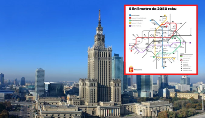 Warszawa z pięcioma liniami metra? "Będzie dojeżdżać do 17 z 18 dzielnic"