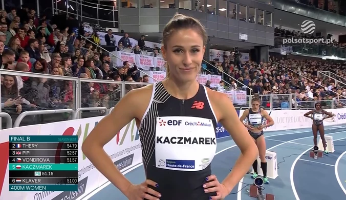 Natalia Kaczmarek pobiła halowy rekord Polski na 400 metrów. WIDEO