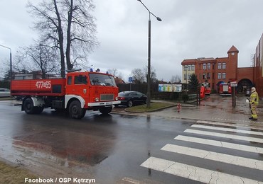 Pożar i ewakuacja w szkole podstawowej w Kętrzynie