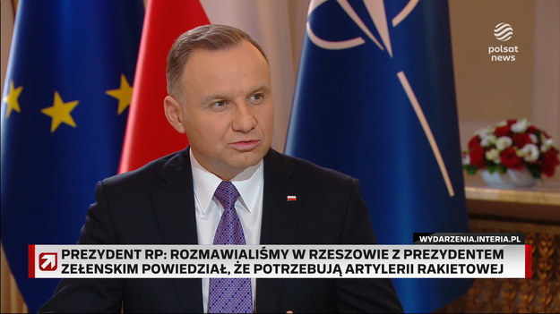 - Ukraina będzie otrzymywała to, czego potrzebuje aby odpierać rosyjską inwazję - podkreślił Andrzej Duda w rozmowie z Bogdanem Rymanowskim i Wołodymyrem Zełeńskim. Prezydent Polski mówił także o nadchodzących dostawach nowoczesnego sprzętu za wschodnią granicę.