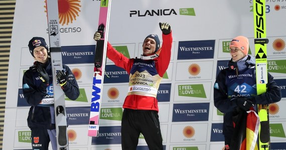 Piotr Żyła został w Planicy mistrzem świata w skokach narciarskich na normalnym obiekcie. Polak, który był 13. po pierwszej serii, w drugiej pobił rekord skoczni i obronił mistrzowski tytuł sprzed dwóch lat. Piąte miejsce zajął Dawid Kubacki, a szósty był Kamil Stoch!