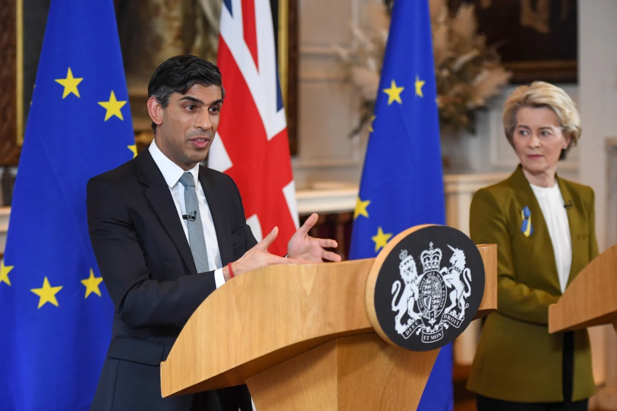 Wielka Brytania i Unia Europejska osiągnęły porozumienie w sprawie zmian w protokole północnoirlandzkim - ogłosili w poniedziałek po południu w Windsorze brytyjski premier Rishi Sunak i przewodnicząca Komisji Europejskiej Ursula von der Leyen.