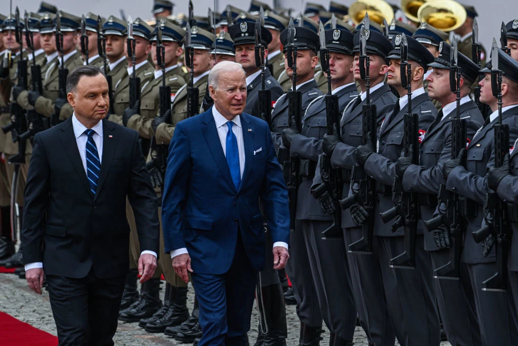 Prezydenci Polski i USA: Andrzej Duda oraz Joe Biden, 26 marca 2022 r., Warszawa