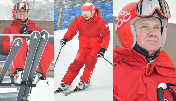 Prezydent Andrzej Duda szaleje na nartach na Polanie Szymoszkowej. Trudno było go nie zauważyć