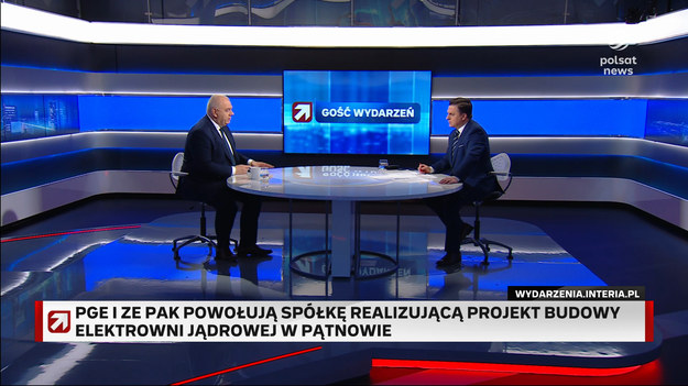 - Budowa elektrowni w Pątnowie ma kosztować ok. 100 mld zł. Zakładamy, że strona polska musi mieć większość własności w tej elektrowni, czyli co najmniej 51 proc. Negocjujemy ze stroną koreańską, aby ten wkład był jak najwyższy - powiedział w "Gościu Wydarzeń" Jacek Sasin, minister aktywów państwowych.