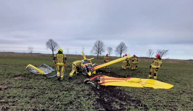 Wypadek awionetki w gminie Suchy Dąb. Dwie osoby na pokładzie 