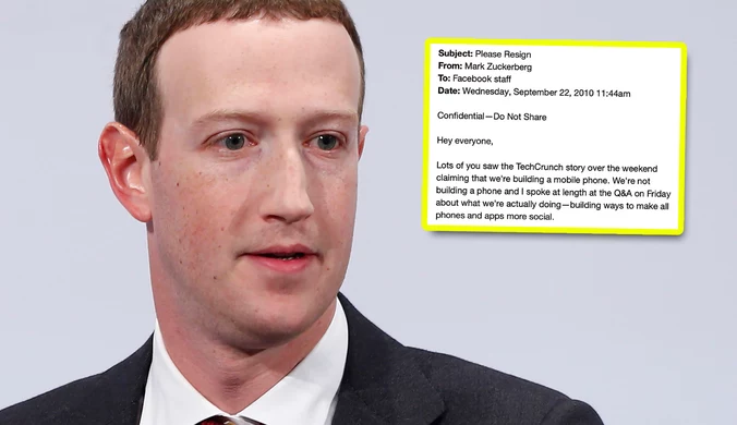 Mark Zuckerberg wściekł się na pracownika. Wyciekł mail szefa Facebooka
