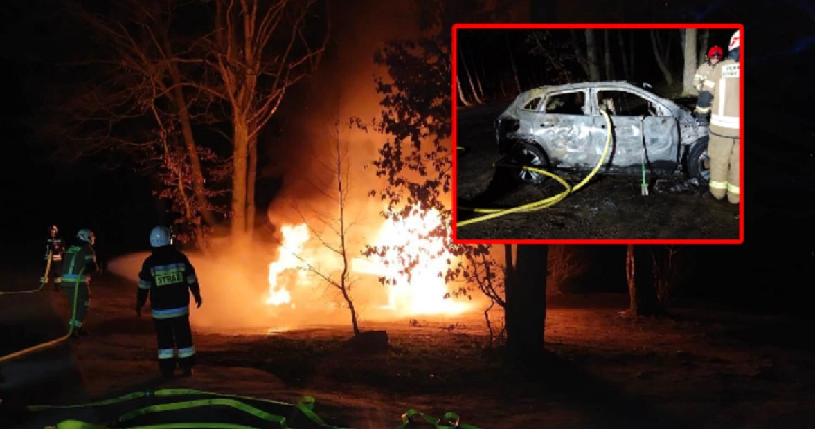 Samochód elektryczny palił się przez 21 godzin. Strażacy pokazali zdjęcie