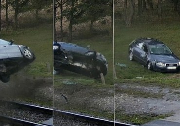 Miał 2,7 promila i dachował samochodem na torowisku