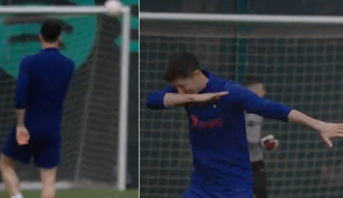 Genialny gol Lewandowskiego i... wielkie zaskoczenie. Cudowne nagranie z treningu Polaka