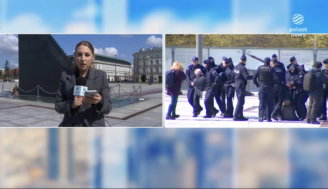 Incydent przed pomnikiem ofiar katastrofy smoleńskiej. Policja wyniosła kilka osób