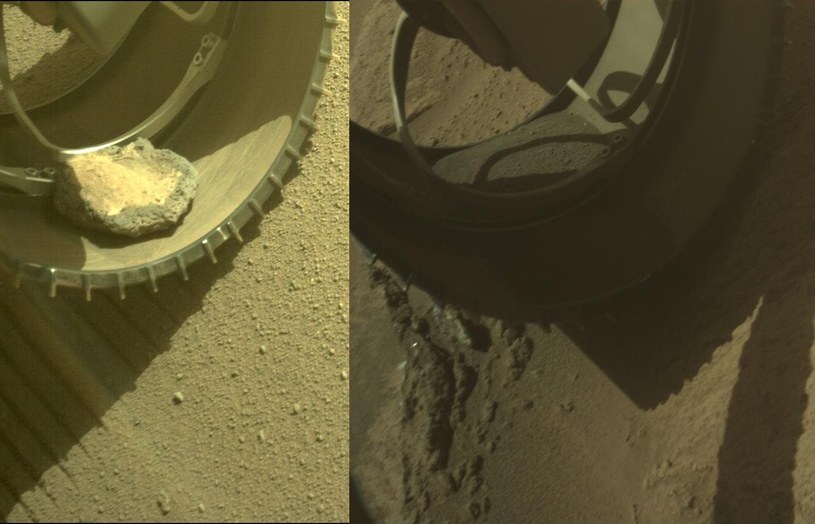 Jednego na Czerwonej Planecie jest pełno - czasu spędzonego w samotności i chociaż już wydawało się, że Perseverance znalazł przyjaciele na dobre i złe, ich drogi się rozeszły. A mówiąc już całkiem poważnie, nowe zdjęcia potwierdzają, że marsjański łazik NASA rozstał się w końcu z kamieniem, który od ponad roku zalegał w jednym z jego przednich kół.