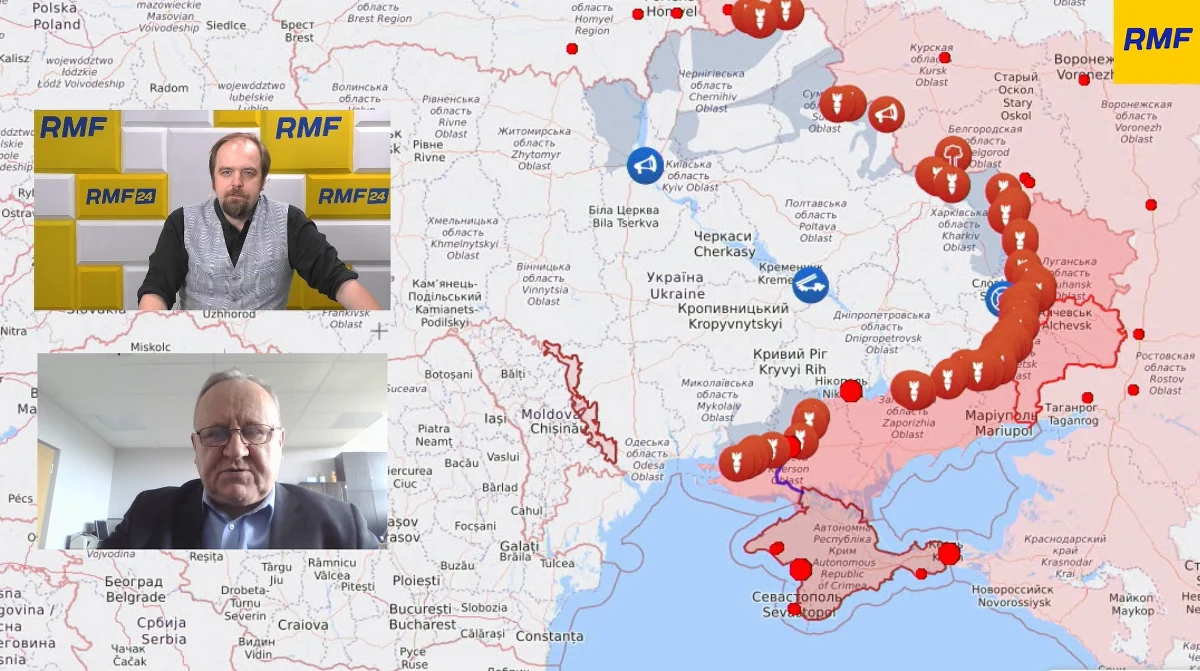 "W ostatnim tygodniu sukcesem Ukraińców było odbicie miejscowości Czasiw Jar (przed wojną zamieszkałej przez 12,5 tys. osób - red.), do której prowadzi droga nr 504 z samego Bachmutu" - powiedział gen. prof. Bogusław Pacek, gość Krzysztofa Berendy w Rzucie na mapę. Dodał jednak, że trasa ta "przechodziła z rąk do rąk kilka razy". Wojskowy zaznaczył, że "Ukraińcy w tej wojnie pokazują kunszt manewru". "Manewr dominuje w działaniach ukraińskich - nie wielka artyleria, nie przewaga w zapasach, ale pomysł, manewr, koncepcja" - podkreślił.