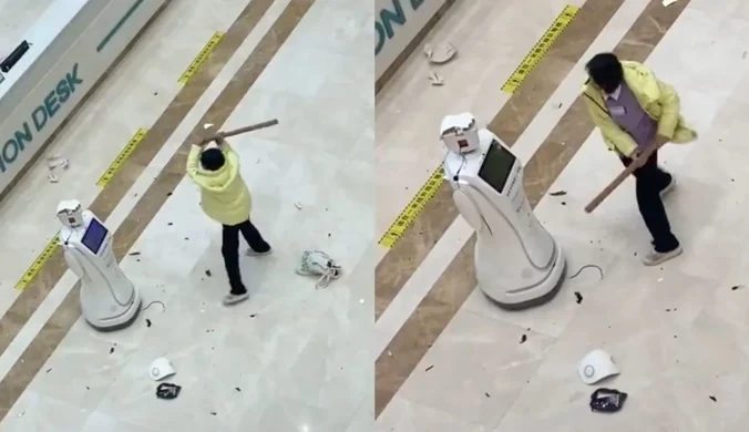Wściekła kobieta roztrzaskała robota. Wideo hitem internetu