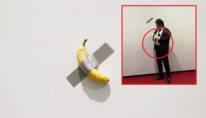 Student zjadł banana z instalacji Maurizio Cattelana