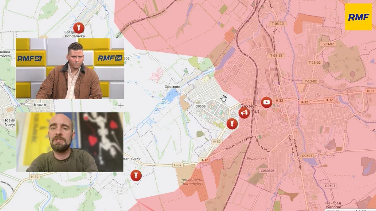 "Bachmut jest tak naprawdę kupą gruzów. Nie spotkałem w mieście ani jednego okna, które byłoby w całości. Ulice i chodniki są wysypane szkłem. Faktem jest, że Rosjanie posiadają ponad 80 proc. miasta" - mówi gość najnowszego Rzutu na mapę, medyk pola walki Damian Duda. Kilka dni temu wrócił z Bachmutu do kraju wraz z zespołem. "Wielokrotnie byliśmy ostrzeliwani. Bardzo często Rosjanie widząc z drona poruszanie się naszej grupy, kryli nas ogniem artylerii, ogniem z drona" - mówi ochotnik. Mimo to zamierza wrócić do Ukrainy.
