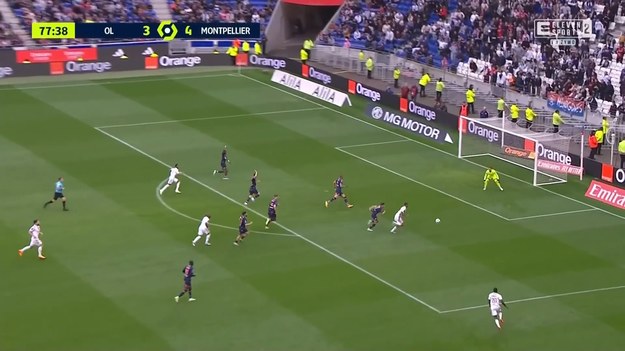 Lyon – Montpellier 5-4

Bramki: 31. Lacazette (Barcola), 59. Lacazette (Barcola), 70. Lovren (Caqueret), 82. Lacazette (Barcola), 90+10. Lacazette (kar.) – 40. Wahi (Chotard), 41. Wahi, 53. Wahi (kar.), 55. Wahi (Chotard)
Kartki:   54. Wahi (MON), 89. Sacko (MON), 90+9. Jullien (MON)

 
Posiadanie piłki: 69 % : 31 %.
Strzały na bramkę: 8:6. Strzały niecelne: 3:3. Rzuty rożne: 3:5. Spalone: 2:3. Faule: 12:14.

Francuska Ligue 1 Uber Eats • Runda 34