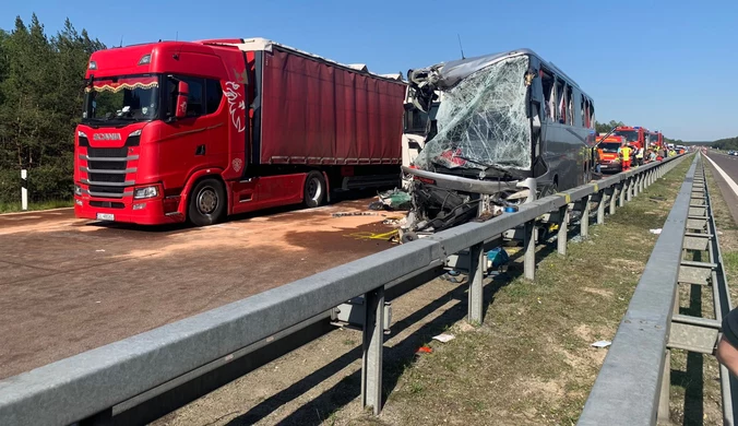 Wypadek polskiego autobusu w Niemczech. 52 osoby ranne