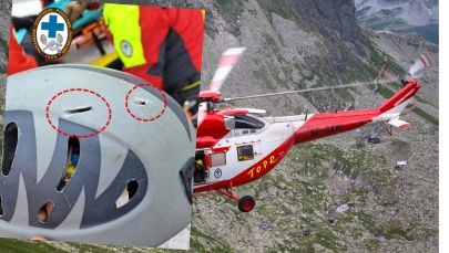 Niebezpieczne wypadki w Tatrach. Życie turystce uratował kask