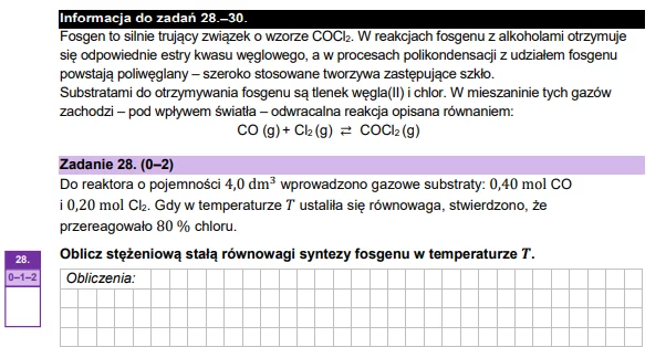 Matura 2023 z chemii, poziom rozszerzony, arkusz CKE i odpowiedzi 