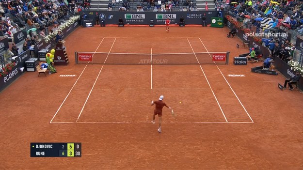 Skrót meczu turnieju ATP w Rzymie Novak Djoković - Holger Rune 2:6, 6:4, 2:6.

W tekście zawarto link serwisu partnerskiego