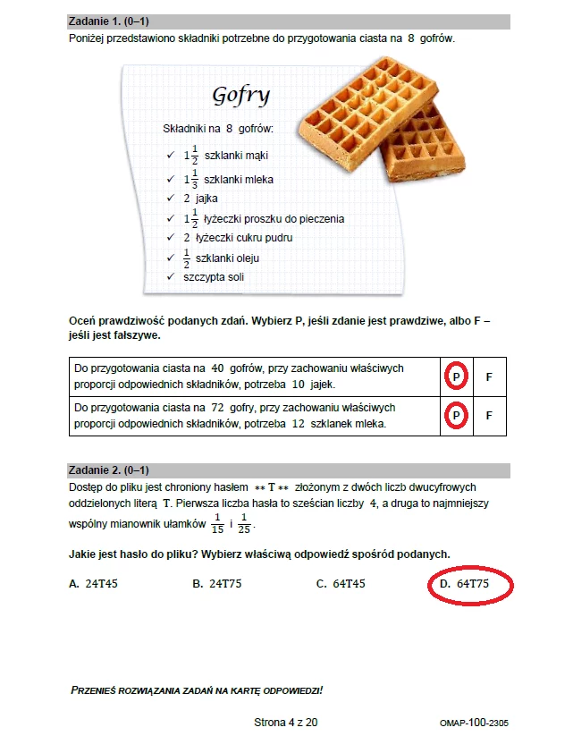 Egzamin ósmoklasisty 2023: Matematyka, arkusz CKE i odpowiedzi 