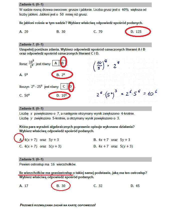 Egzamin ósmoklasisty 2023: Matematyka, arkusz CKE i odpowiedzi 