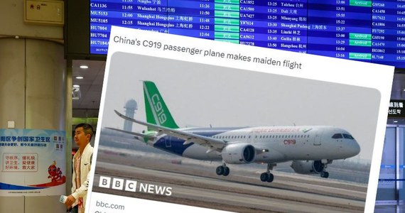 Pierwszy duży samolot pasażerski, stworzony przez chińskiego producenta, zakończył swój pierwszy lot komercyjny - poinformowały w niedzielę chińskie media państwowe. Na pokładzie było 130 pasażerów. 
