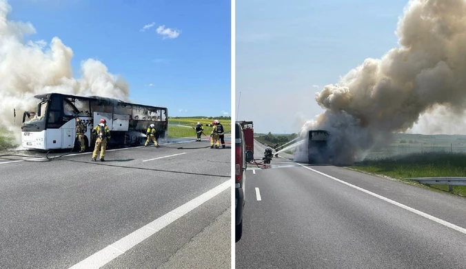 Jechali na szkolną wycieczkę, autokar stanął w ogniu. Troje uczniów w szpitalu