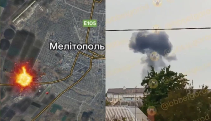 Silna eksplozja w Melitopolu. Płonie baza wojskowa Rosjan