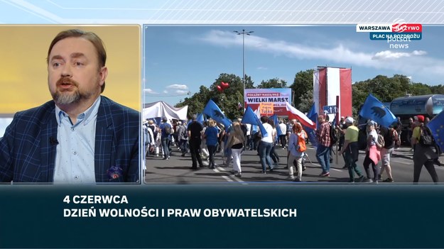 - Każdy marsz, który jest wyrazem poglądów obywateli jest potwierdzeniem, że polska demokracja jest w dobrym stanie, dobrze funkcjonuje - powiedział w "Śniadaniu Rymanowskiego" Paweł Szrot. Przedstawiciel Kancelarii Prezydenta odniósł się do marszu 4 czerwca.
