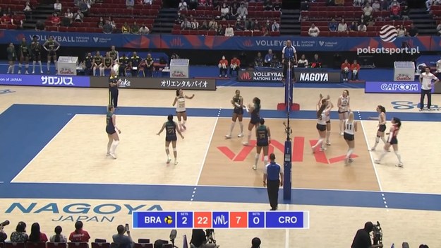 Skrót meczu siatkarskiej Ligi Narodów pań: Chorwacja - Brazylia 0:3 (24:26, 18:25, 8:25).