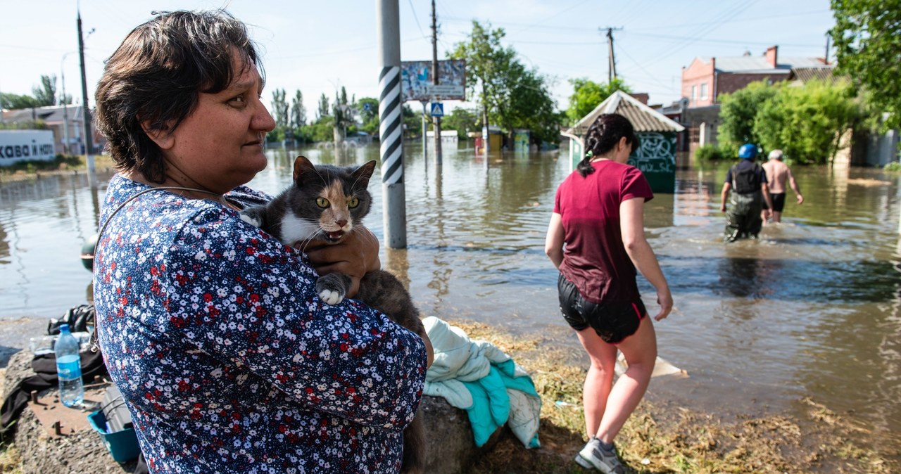 Flood in Ukraine. People are waiting for help