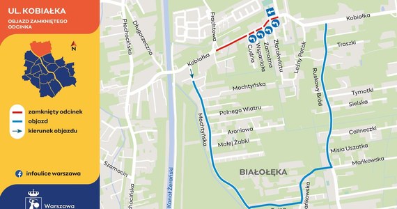 W środę rozpocznie się budowa kanalizacji na ulicy Kobiałka. Swoje trasy w kierunku pętli Olesin zmienią autobusy linii 120, 314, 326, N14.