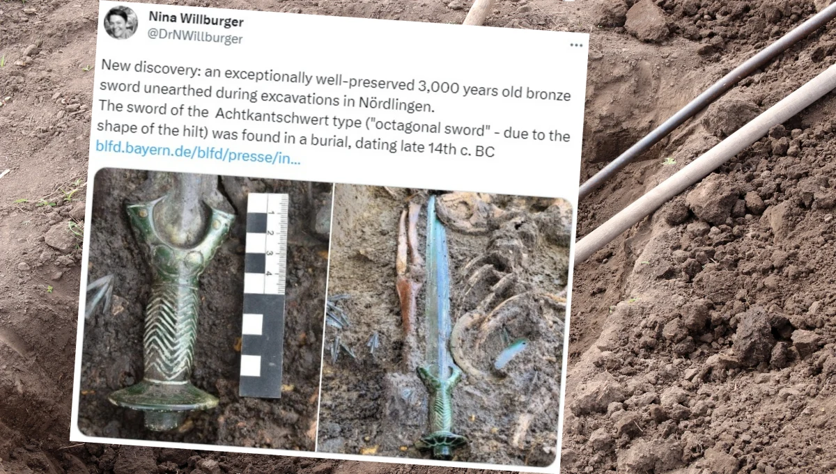 W niemieckiej Bawarii dokonano niezwykłego odkrycia. Archeolodzy znaleźli miecz pochodzący z epoki brązu i mający ok. 3 tys. lat. Przedmiot jest w bardzo dobrym stanie.