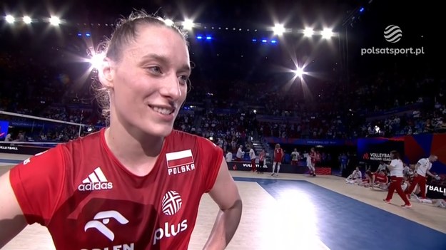 Olivia Różański po meczu Polska – Chiny 3:0 (25:20, 25:23, 25:22) w Lidze Narodów siatkarek 2023.

