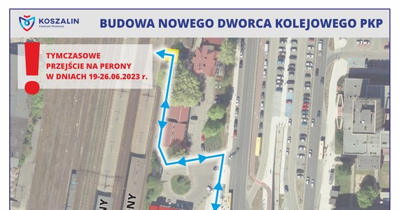 Dojście na perony - tylko drogą tymczasową. W Koszalinie ruszył remont budynku dworca PKP. Stary budynek został dziś zamknięty. Dla pasażerów pociągów oznacza to m.in. dłuższą drogę na perony.